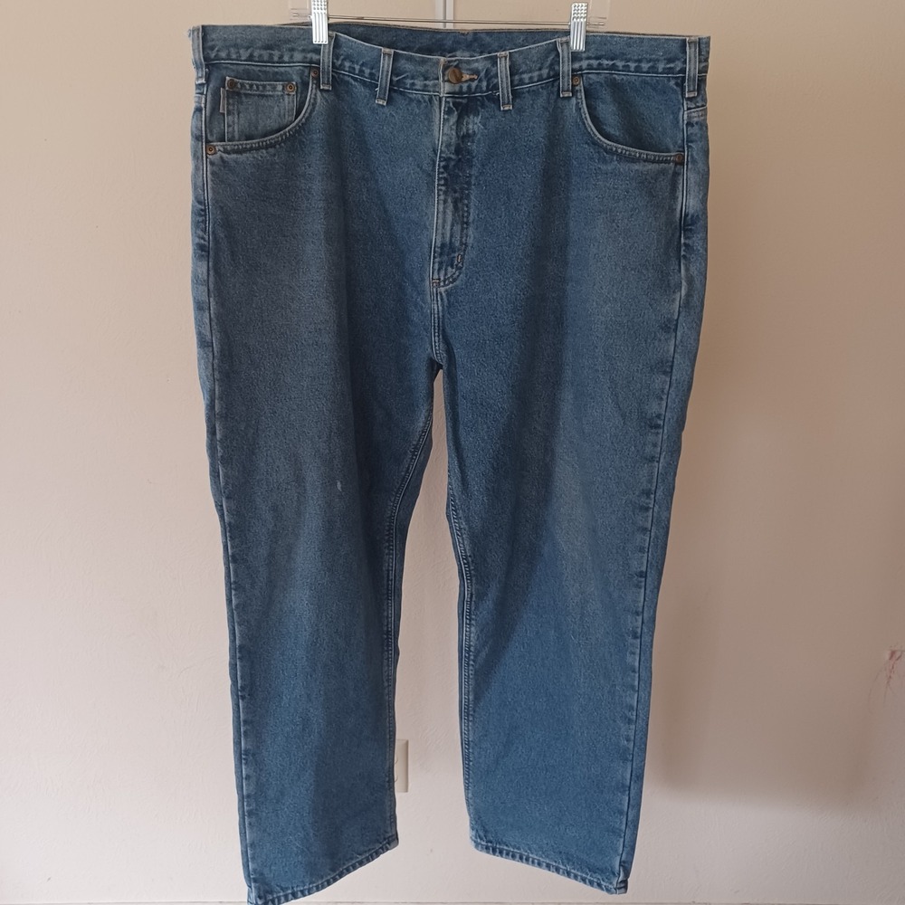 Carhartt Mens Plaid Flannel Lined Jeans B172 DST‎ 46x32 Relaxed Fit